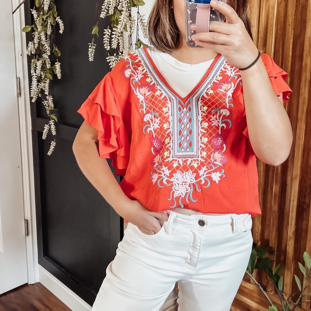 Solitaire‎ Embroidered Blouse. Size XL